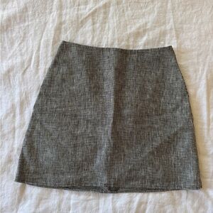 Reformation Black and White Linen Pencil mini Skirt
